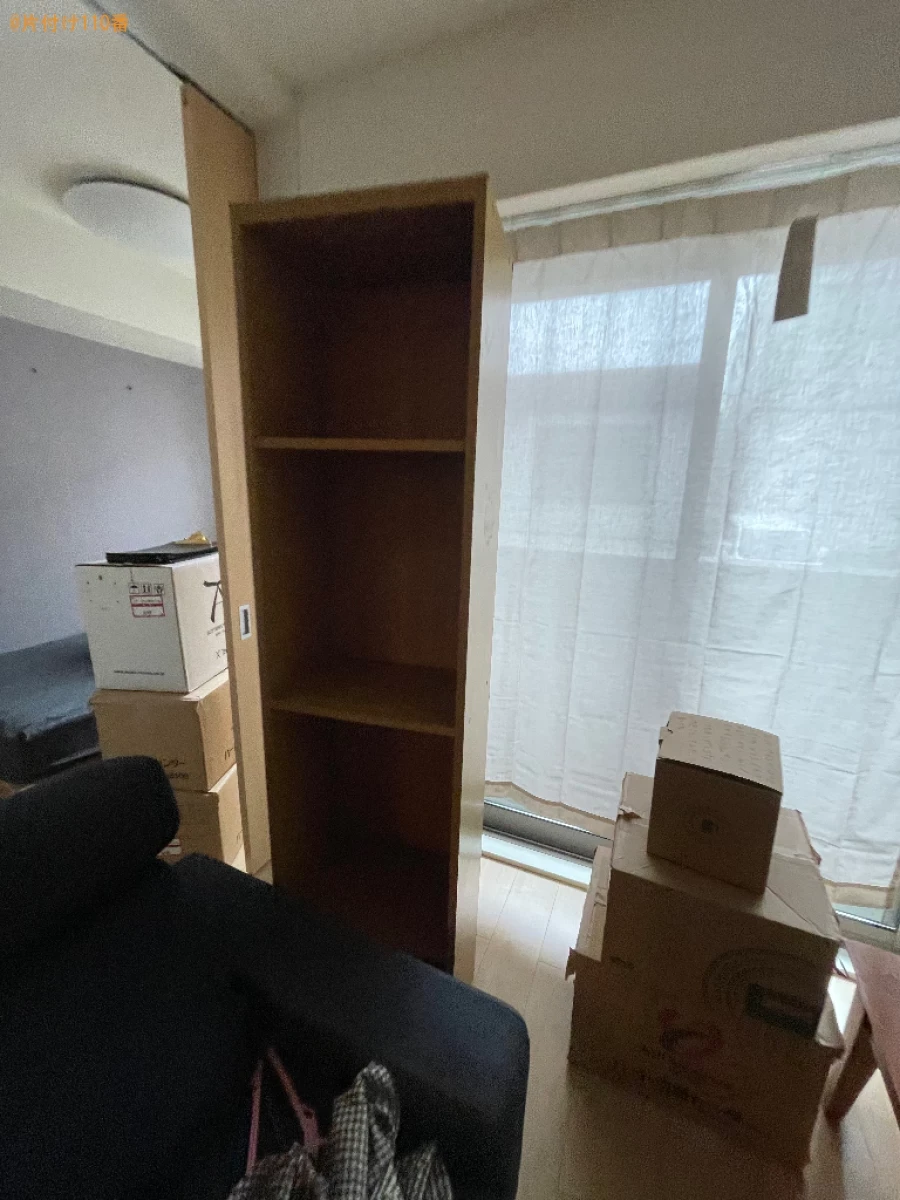 冷蔵庫、電子レンジ、二人掛けソファー、PC、洗濯機、棚等の回収